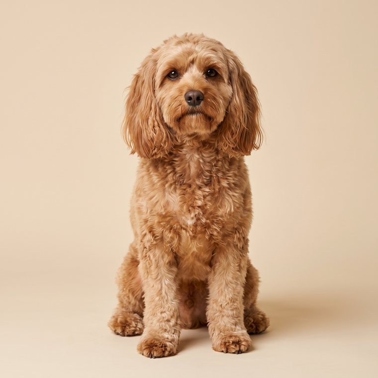 Adult apricot Cavapoo at twelve months and older