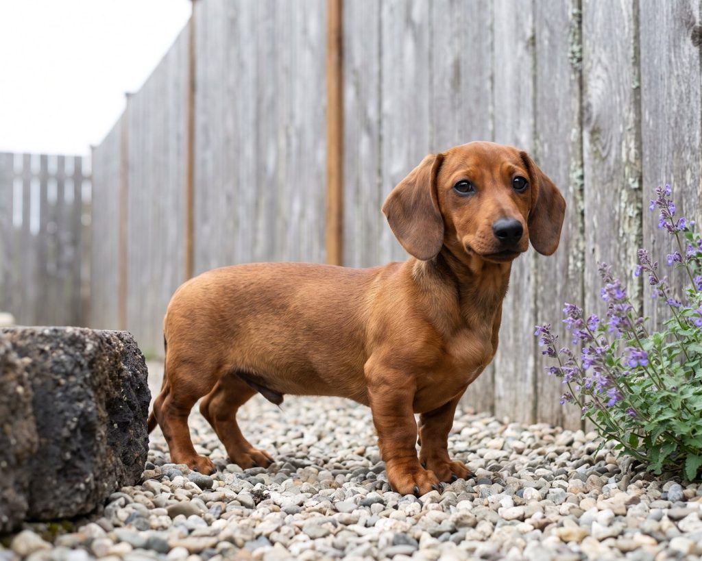 Bruno, a Standard Short-Haired/Smooth Red Dachshund puppy available from Everpine