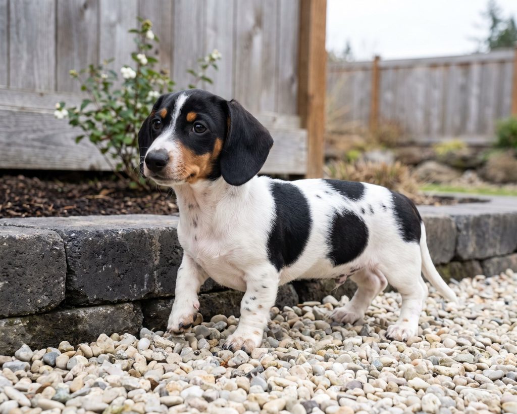 Duke, a Mini/Miniature Short-Haired/Smooth Piebald Dachshund puppy available from Everpine