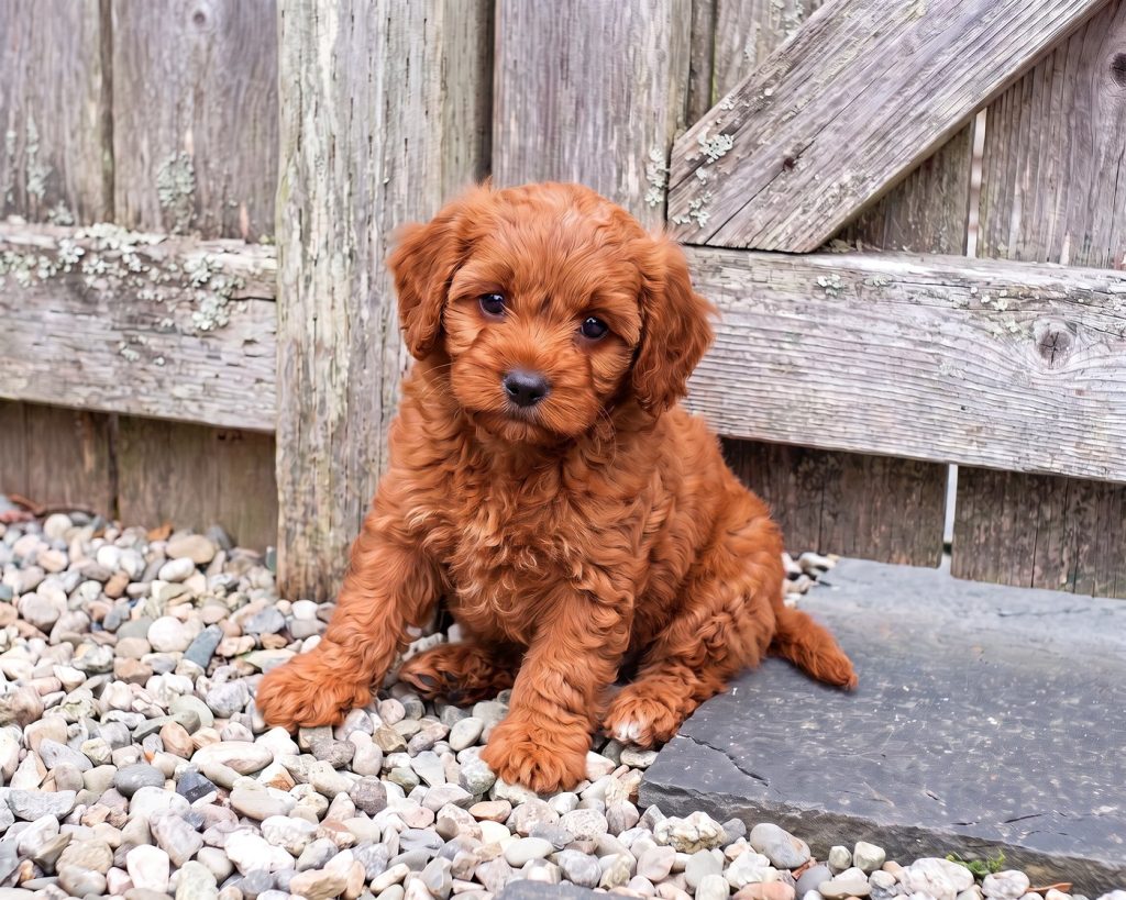 Gus, a Teacup F1B Red/Ruby Cavapoo puppy available from Everpine