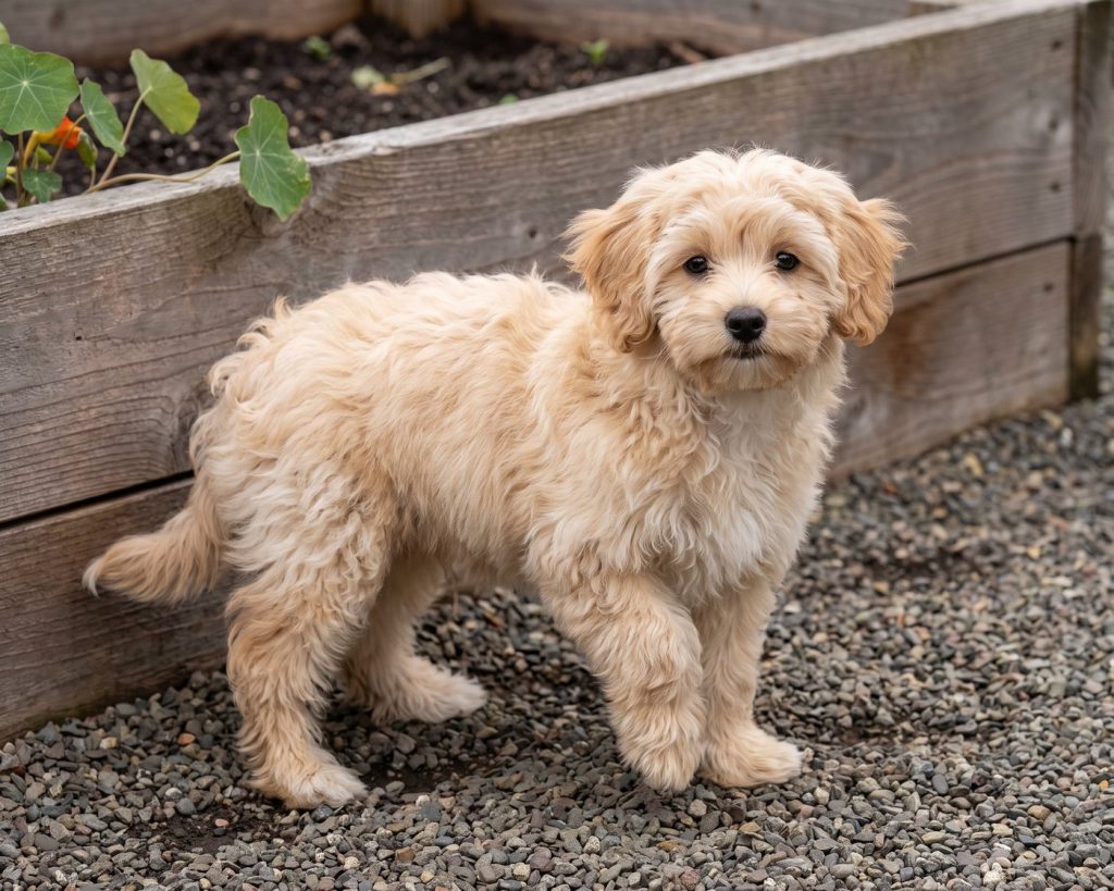 Ollie, a Toy Cream/White Maltipoo puppy available from Everpine