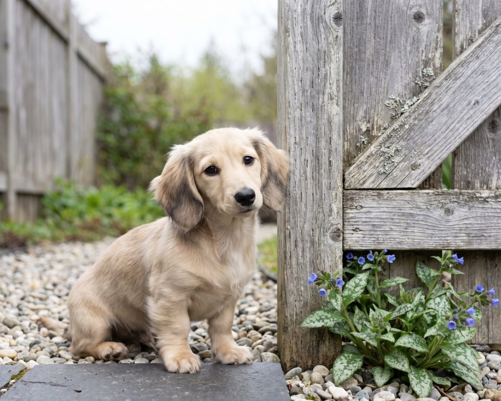 Willa, a Mini/Miniature Long-Haired English Cream/Cream Dachshund puppy available from Everpine